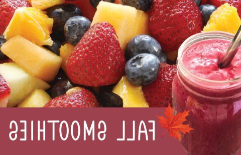 Fall Smoothies with leaf and fruit