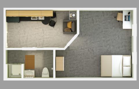 One bedroom Double Layout